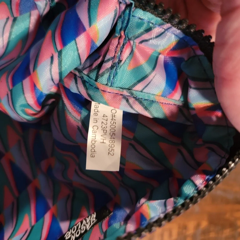 Jason Naylor Zip‎ Rainbow Colorful Kisses Lips Cosmetic Pencil Travel Bag NWOT